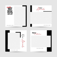 Modern promotion square web banner for social media mobile apps. Elegant sale and discount promo backgrounds fo digital Fashion marketing