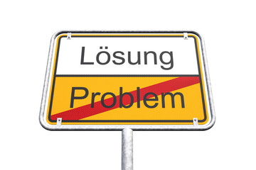 Ortsschild - Ortstafel - Lösung - Problem - Freisteller - Freigestellt