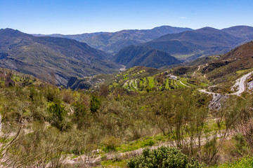 Fototapeta na wymiar Overview of the mountains of La Alpujarra