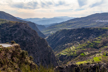 Fototapeta na wymiar Gorges of the motañas of the Alpujarra