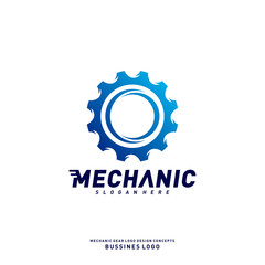 Gear Logo Design Concepts. Mechanical Gear Logo Template Vector. Icon Symbol