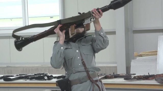 Cold War - Female Officer aim with rocket launcher