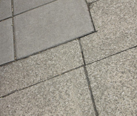 Paving slabs in the city in the summer.