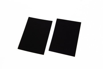 Blank portrait A4. brochure magazine isolated on white, changeable background / black paper isolated on white