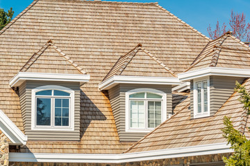 The top of the house or apartment building with nice window