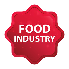 Food Industry misty rose red starburst sticker button