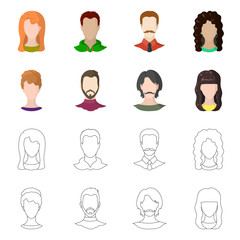 Isolated object of professional and photo symbol. Set of professional and profile stock vector illustration.