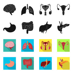 Vector illustration of biology and scientific symbol. Set of biology and laboratory vector icon for stock.