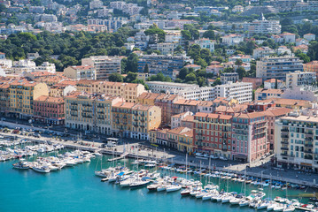 Naklejka premium Nice, France - AUGUST 12, 2018: Port de Nice Lympia from the top