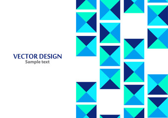 Squares from triangles in blue tones. Modern geometric abstract template.