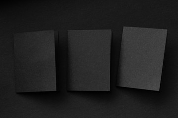 Blank portrait A4. brochure magazine isolated on gray, changeable background / black paper isolated...