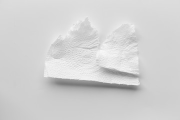 white torn tissues on gray background. collection paper rip
