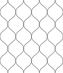 Vector seamless texture. Modern geometric background. Grid with curly cells.