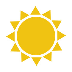 Flat sun icon. Sun pictogram. Template vector illustration. 