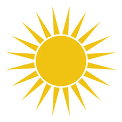 Flat sun icon. Sun pictogram. Template vector illustration. 