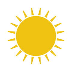 Flat sun icon. Sun pictogram. Template vector illustration. 