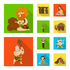 Isolated object of evolution  and prehistory symbol. Collection of evolution  and development  vector icon for stock.