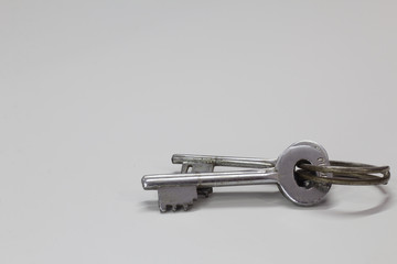 Bunch of keys isolated on a white background