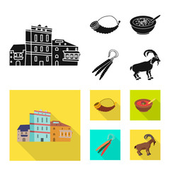Vector illustration of culture and sightseeing logo. Collection of culture and originality stock symbol for web.