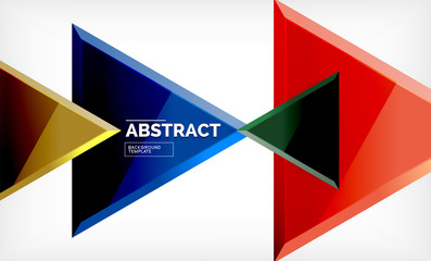 Flying triangles compostion geometric background