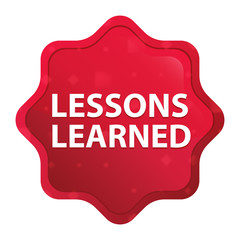 Lessons Learned misty rose red starburst sticker button