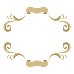 Frame with ornamental floral gold elements.