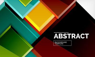 Square abstract background, glossy geometric design