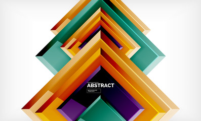 Square abstract background, glossy geometric design