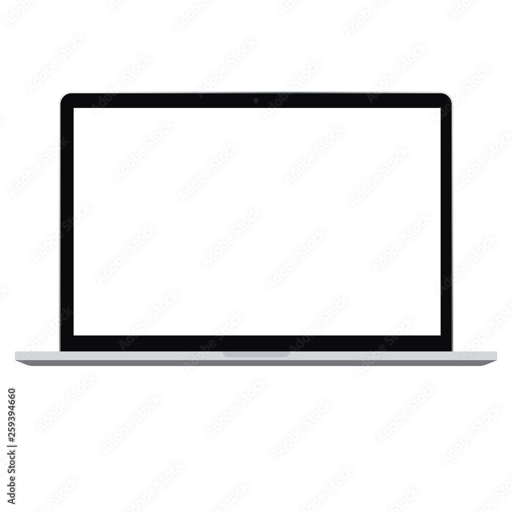 Poster laptop notebook computer with white empty screen vector icon eps10. laptop realistic sign. notebok o