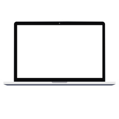 Laptop notebook computer with white empty screen vector icon eps10. Laptop  realistic sign. notebok opened screen computer icon.