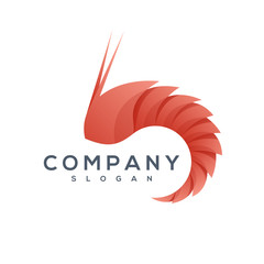 shrimp origami style logo vector