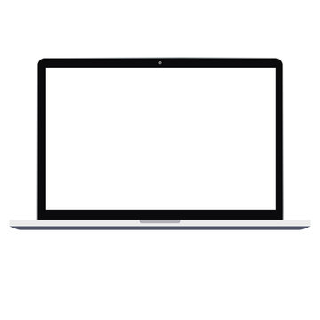 Laptop notebook computer with white empty screen vector icon eps10. Laptop  realistic sign. notebok opened screen computer icon.