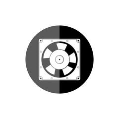Exhaust fan icon isolated of flat style