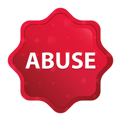 Abuse misty rose red starburst sticker button