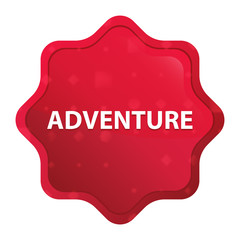 Adventure misty rose red starburst sticker button