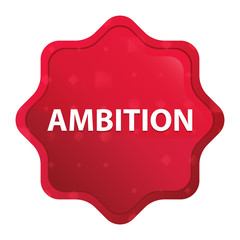 Ambition misty rose red starburst sticker button