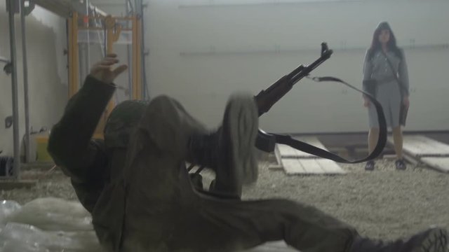 Cold War - Soldier falling down in slow motion