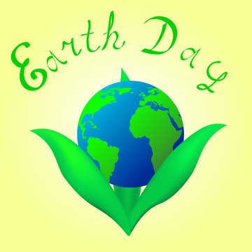 Earth day. Vector background with the image of planet Earth in the form of fantastic flower