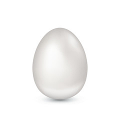 Pearl egg isolated on white background. Healthy organic diet food. Symbol of natural nutrition. Easter egg. Vector realistic illustration