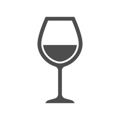 Wine in a glass icon isolated on white background.
