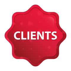 Clients misty rose red starburst sticker button