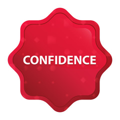 Confidence misty rose red starburst sticker button