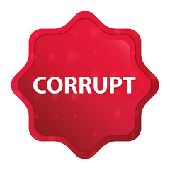 Corrupt misty rose red starburst sticker button