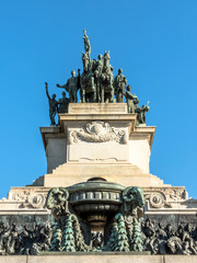 Sao Paulo, Brazil, August 29, 2018. Monument to Independence on Independence Park, opened in 1922, USP Paulista Museum also called Museu do Ipiranga