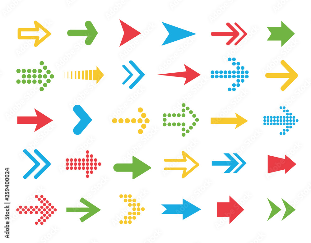 Sticker set vector arrows. arrows flat style - stock vector.