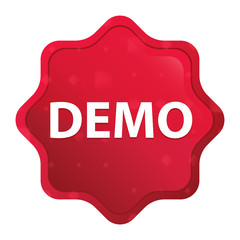 Demo misty rose red starburst sticker button