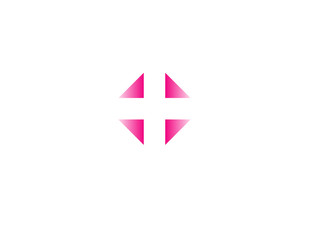 Geomeric logo pink cross icon for pharmacy
