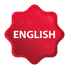 English misty rose red starburst sticker button