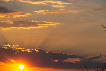 Rayons de soleil le soir 