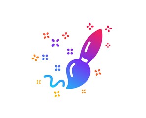 Paint brush icon. Creativity sign. Graphic art symbol. Dynamic shapes. Gradient design paint brush icon. Classic style. Vector